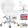 Fabric Cushioned Computer PC Desk Office 360° Swivel Chair Chrome Legs Adjustabl