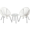 Set of 3 Indoor Outdoor Furniture Garden Patio String Egg Chair & Coffee Table
