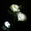 3 LED Solar Power Rose Flower Stake Lights Outdoor Garden Path Luminous Lamps