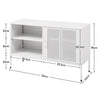 Metal Cabinet TV Stand Single Door Cupboard with Storage Shelf Home Living Room