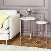 2 Pc White/Black Marble Nested Table Coffee Sofa Beside Side Table Nightstand UK