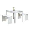 Dining Table with Bench, Kitchen Table Set, Dining Table and 2 Benches Set