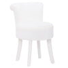 Chic Dressing Table Stool Fluffy Fabric Padded Scroll Back Dining Vanity Chair