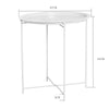Portable Folding Coffee Side Console Table Round Metal Tray Top Night Stand UK
