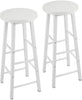 2x Vintage Bar Stools Kitchen Stools Breakfast Pub High Chairs with Metal Frame