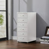 6 Drawer Locking Office Filing Cabinet w/Wheels Rolling Storage Nightstand Table