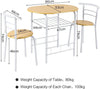 Small Table and 2 Chairs 3PCS Bar Kitchen Dining Breakfast Furniture Set W/Shelf