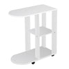 NICEME C-Shaped End Table for Living Room 30cm Narrow Side Table on Casters