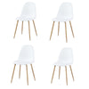 Set of 4 Dining Chairs Fabric Padded Seat Metal Legs Office Kitchen Lounge Chair