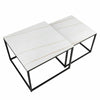 Genuine Marble Coffee Table Set of 2 Square Centre Table Side Table Home Display