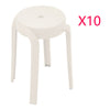 10x Stacking Plastic Dining Stool Space Saving Living Room Kitchen Chair Seating