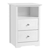 Black Bedside Cabinet with 2 Drawers & Shelf,Nightsta