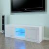 Modern TV Unit Cabinet Stand Sideboard High Gloss Two Doors LED Lights