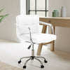 Cushioned Computer Office Desk Chair Chrome Legs Lift Swivel Small Adjustable