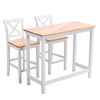 Pine Wood Dining Table and Chairs Kitchen Breakfast Bar 3pcs Set Space Saving