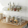 2 TIER KITCHEN CORNER PLATE RACK CUPBOARD ORGANISER STORAGE HOLDER CORNER STAND