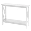 Side Table 2-Tier End Table w/ Drawer Open Shelf Wooden Nightstand Stable Narrow