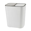 Kitchen Recycling Bin 15L Double Plastic 2 Section Compartment Press Top Dustbin
