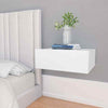 2pcs Floating Nightstands Wall-Mounted Shelf Table with Drawer Chipboard Bedroom