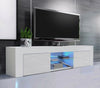 130cm Modern TV Unit Cabinet TV Stand Matt Body & High Gloss Doors Led Light