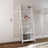 Contemporary Ladder Style Bookcase 4 Shelf Unit in Black Grey Oak White
