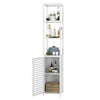 Bathroom Tall Storage Cabinet with 3 Tiers Bamboo Shelving Uint Free Standing