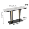 Rectangle Console Table Hall Marble Slate Accent Table with Large Pedestal Base