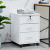 Rolling Wood Office Storage Cabinet Drawers Wheels File Cabinet Lockable Rolling