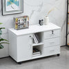 Rolling Wood Office Storage Cabinet Drawers Wheels File Cabinet Lockable Rolling