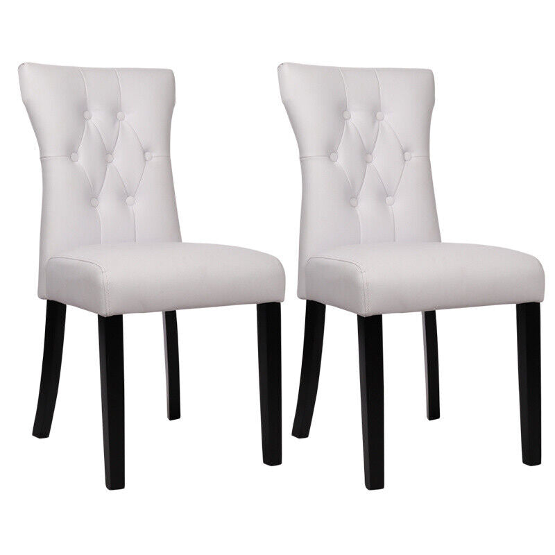 Set of 2 4 Dining Chair Faux Leather Padded Chair Kitchen Restaurant Dinner Seat