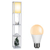 Wooden Shelf Floor Lamp Standard Lounge Reading Light 3-Tier Open Storage Shelf
