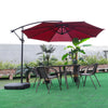 3M Hanging Outdoor Banana Patio Umbrella Cantilever Shelter Garden Sun Parasol
