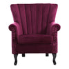 Upholstered Wing Back Chesterfield Sofa Velvet Button Tub Chair Scallop Armchair