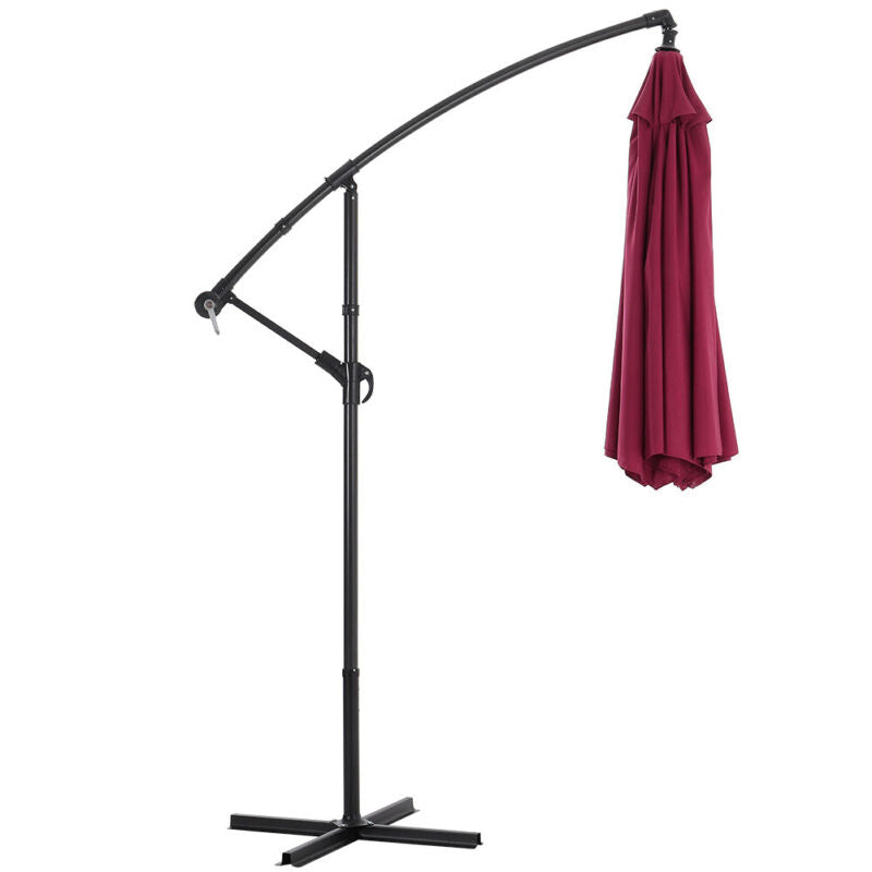 Sun Parasol Garden Sun Shade Umbrella Patio Outdoor Banana Parasol with Base Kit