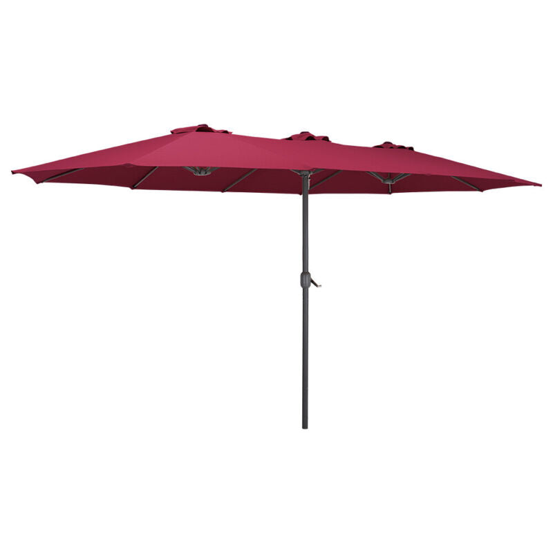 4.6M Cantilever Parasol Garden Banana Sun Umbrella Manual Rocker Shade Canopy UK