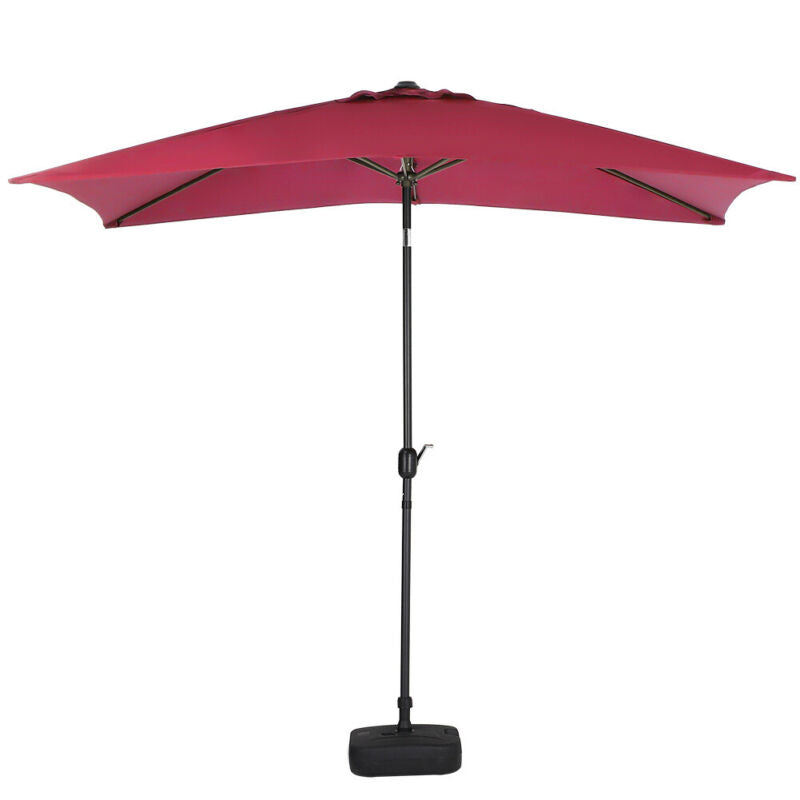 Garden Parasol Umbrella 3M Crank Tilt Sunshade Banana Umbrella With/No Base UK