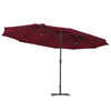 4.6M Cantilever Parasol Garden Banana Sun Umbrella Manual Rocker Shade Canopy UK