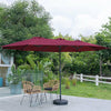 4.6M Cantilever Parasol Garden Banana Sun Umbrella Manual Rocker Shade Canopy UK