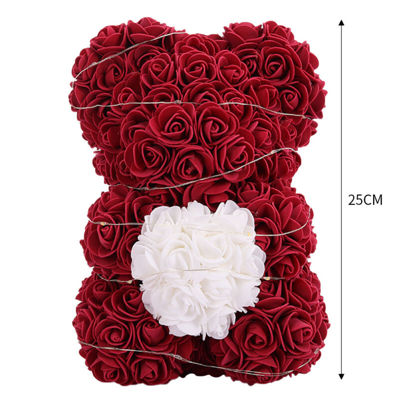 LED FOAM ROSE BEAR ARTIFICIAL FLOWER ROSE TEDDY BEAR DOLL FADDISH LOVE GIFT BOX