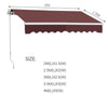 Manual Patio Awning Outdoor Garden Canopy Sun Shade Retractable Shelter Fabric