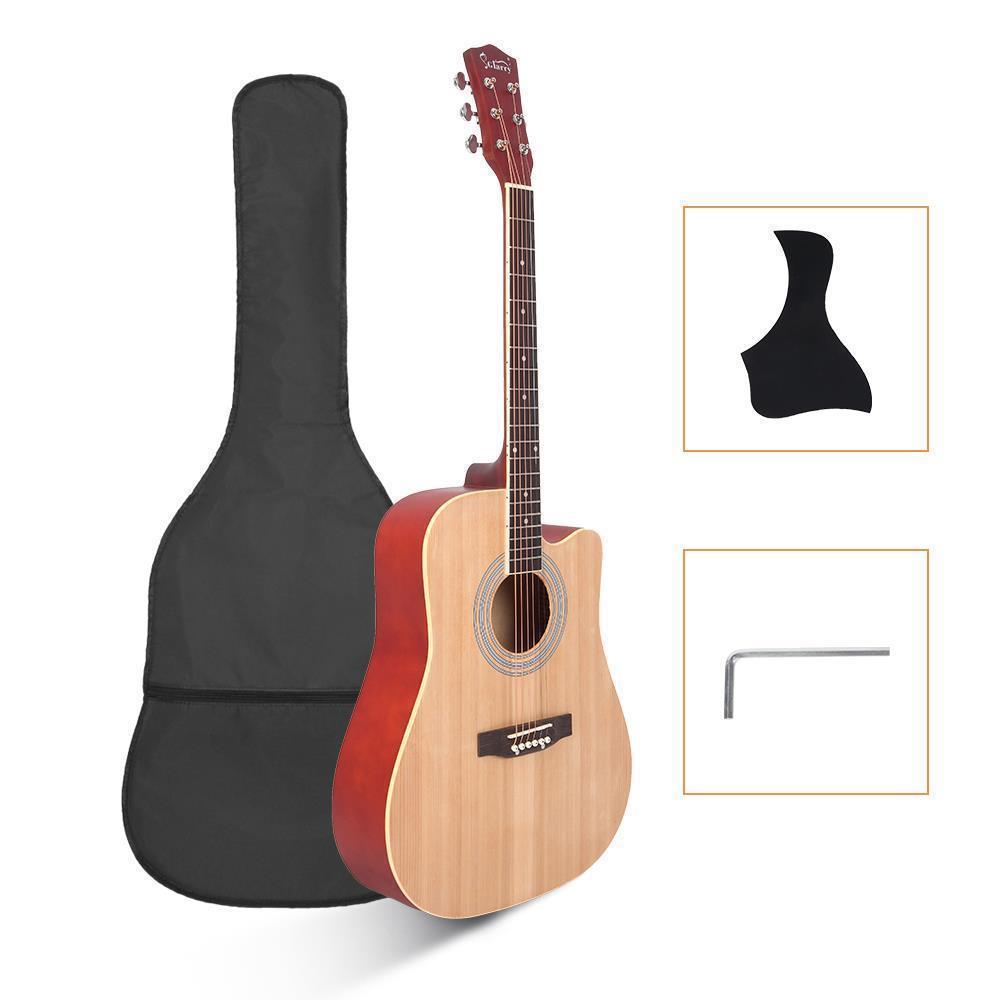 Glarry 4 Colors 41" inch Spruce Front Cutaway Folk Acoustic Guitar w/Bag