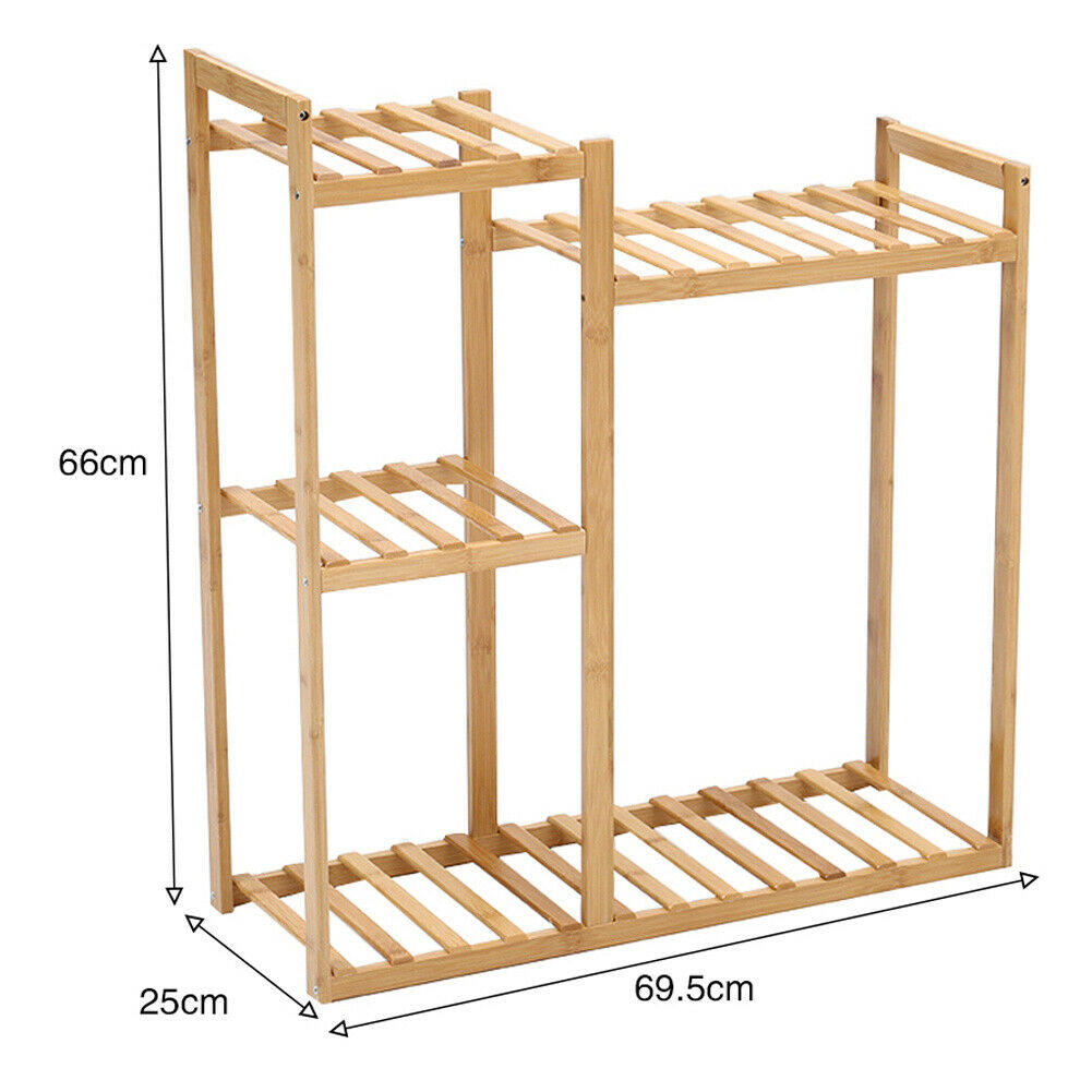 Wooden Plant Stand Dispaly Shelf Holder Flower Pot Garden Patio Rack Home 4 Tier