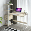 Corner Computer PC Desk Study Writing Table 4 Tier Bookshelf 2 Drawers Storage