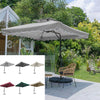 SQUARE GARDEN CANTILEVER PARASOL WITH CRANK FOR PATIO SUN SHADE HANGING UMBRELLA