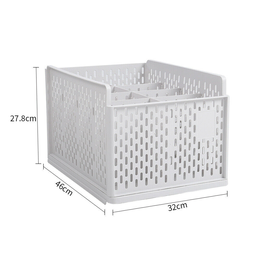 Detachable Wardrobe Drawer Cabinet Organizer Stackable Clothes Storage Box White
