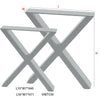 2PC Grey Industrial Steel A Shape Table Legs Desk Bench X Cross Frame Legs Frame