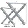 2PC Grey Industrial Steel A Shape Table Legs Desk Bench X Cross Frame Legs Frame