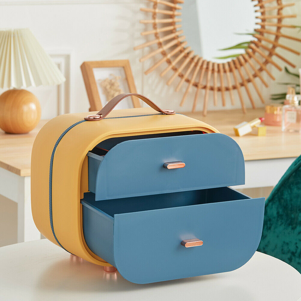 2 Drawers Case Plastic Jewelry Beads Box Makeup Organizer Divider Storage Holder