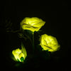 3 LED Solar Power Rose Flower Stake Lights Outdoor Garden Path Luminous Lamps