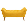 Chenille Bed End Side Chaise Lounge Sofa Window Seat Arm Bench Wooden Leg Chair